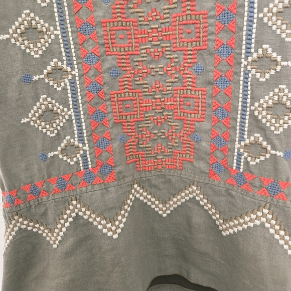 Johnny Was LA Stevie linen Mini dress XS Embroidery Embroidered - Picture 6 of 8